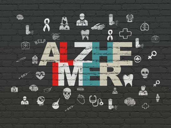 Концепция здравоохранения: Альцгеймер на фоне стен — стоковое фото