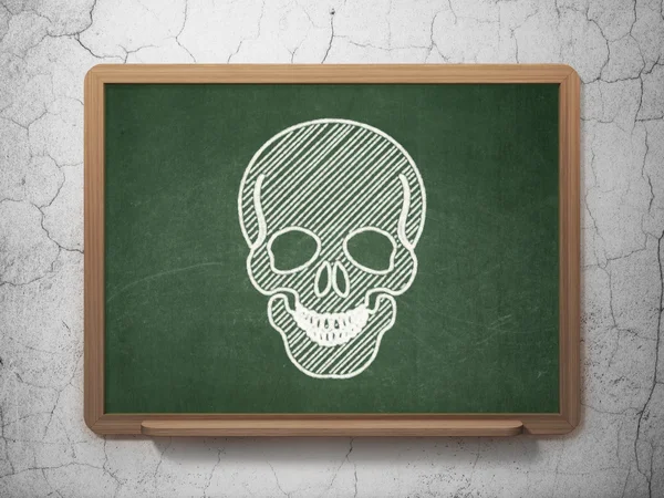 Healthcare concept: Scull on chalkboard background — 图库照片