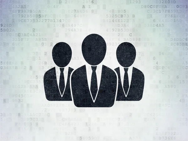 Lag koncept: affärsmän på digitala papper bakgrund — Stockfoto