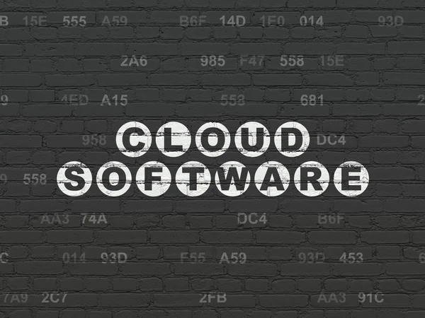 Concetto di rete cloud: software cloud su sfondo wall — Foto Stock