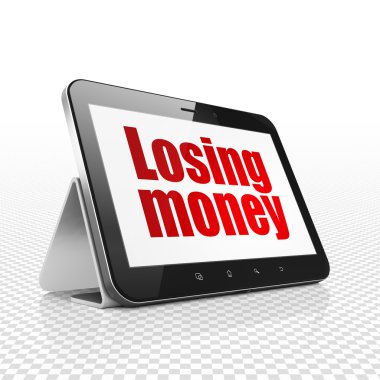 Currency concept: Tablet Computer with Losing Money on display
