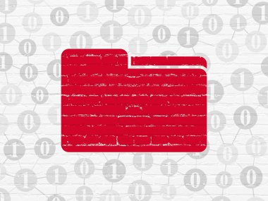 iş kavramı: duvar arka plan üzerinde klasör