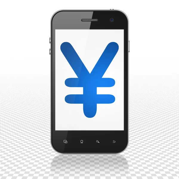 Concept bancaire : Smartphone avec Yen à l'écran — Photo