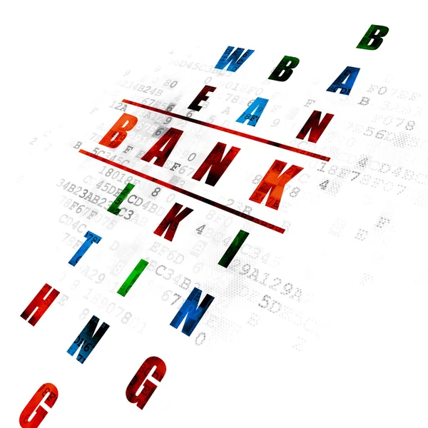 Concepto bancario: Banco en crucigrama — Foto de Stock