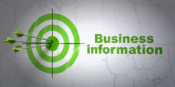 Conceito de financiamento: target e Business Information on wall background — Fotografia de Stock