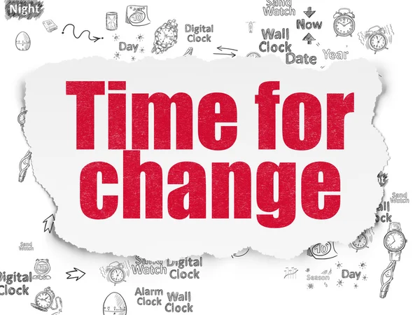 Timeline concept: Time for Change on Torn Paper background — Stock Photo, Image