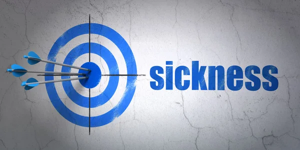 Health concept: target and Sickness on wall background — Stock Photo, Image