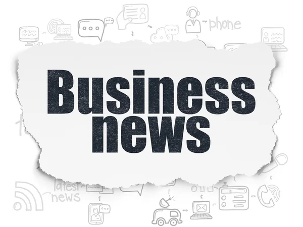 News concept: Business News on Torn Paper background — Stock Photo, Image