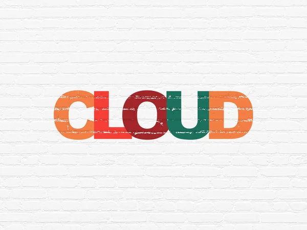 Concetto di tecnologia cloud: Cloud on wall background — Foto Stock