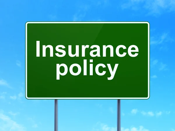 Insurance concept: Insurance Policy on road sign background — Stockfoto