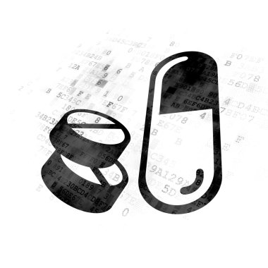 Sağlık kavramı: dijital arka plan hapları