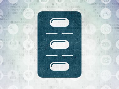 Tıp kavramı: hap Blister dijital kağıt arka plan üzerinde