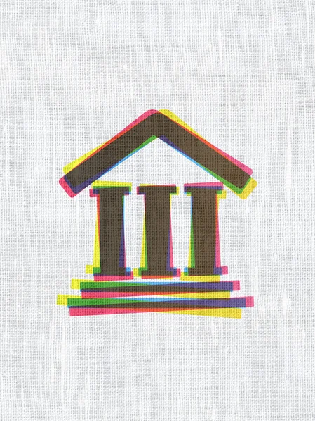 Law concept: Courthouse on fabric texture background — 图库照片