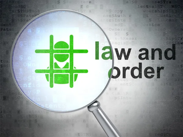 Law concept: Criminal and Law And Order with optical glass — 图库照片