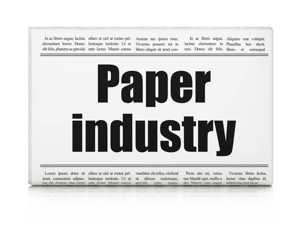 Conceito de fabricação: manchete de jornal Indústria de papel — Fotografia de Stock