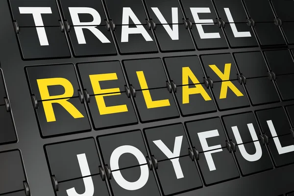 Entertainment, concept: Relax on airport board background — Stockfoto