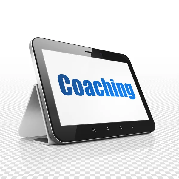 Studying concept: Tablet Computer with Coaching on display — Stock Photo, Image