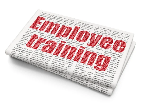 Learning concept: Employee Training on Newspaper background — Stockfoto