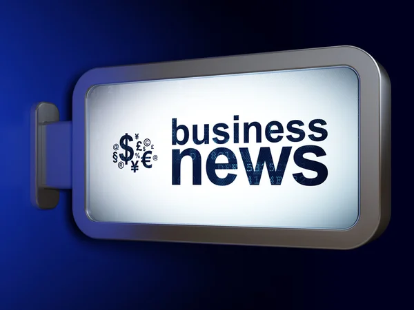 News concept: Business News and Finance Symbol on billboard background — Stock Photo, Image