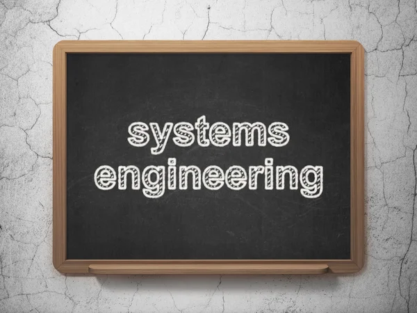 Concepto científico: Ingeniería de sistemas en el fondo de pizarra — Foto de Stock