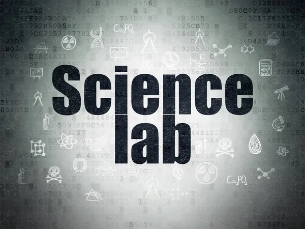 Научная концепция: Научная лаборатория на фоне цифровых документов — стоковое фото