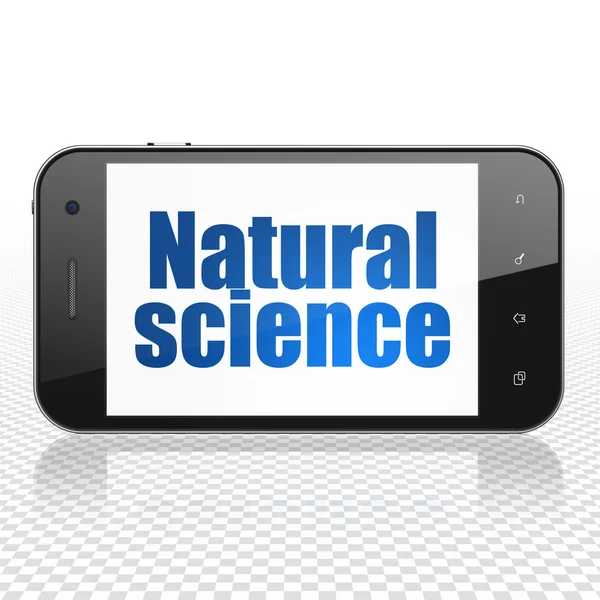 Science concept: Smartphone with Natural Science on display — Stok fotoğraf