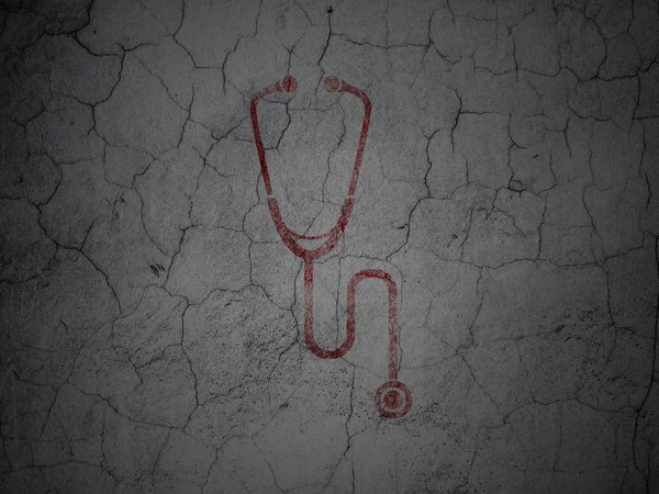 Concept de médecine : stéthoscope sur fond de mur grunge — Photo