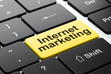 pazarlama kavramı: bilgisayar klavye zemin üzerine internet pazarlama