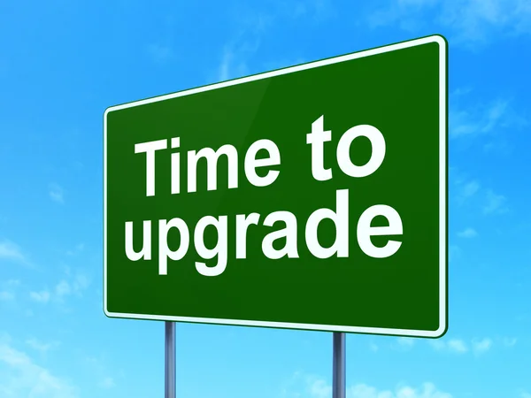 Timeline concept: Time To Upgrade on road sign background — Stock fotografie