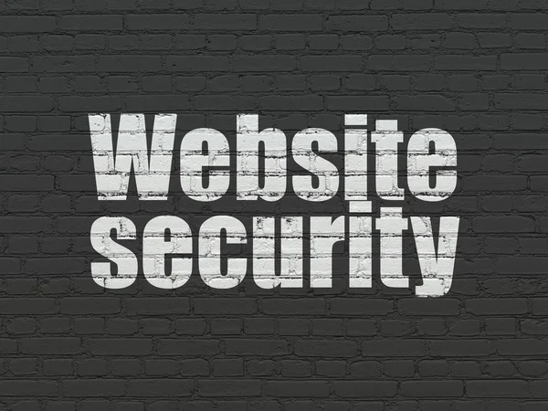 Web 開発コンセプト: 壁の背景のウェブサイトのセキュリティ — ストック写真