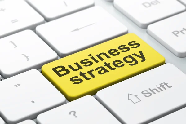 Business concept: Business Strategie op computer toetsenbord achtergrond — Stockfoto