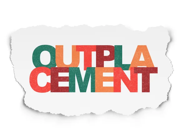 Conceito de negócio: Outplacement on Torn Paper background — Fotografia de Stock
