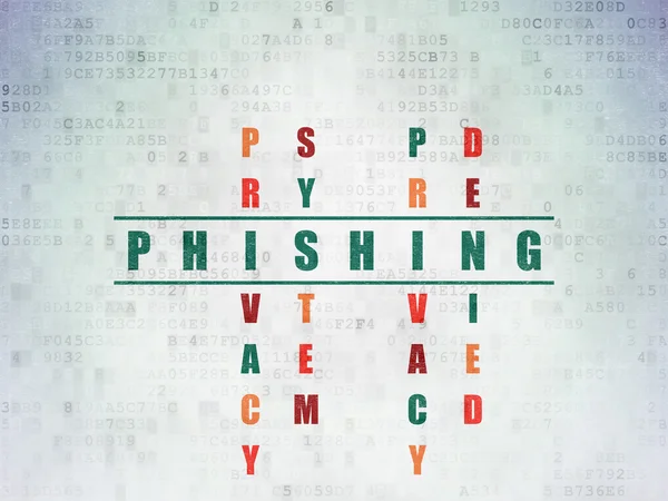 Veiligheidsconcept: Phishing in kruiswoordraadsel — Stockfoto