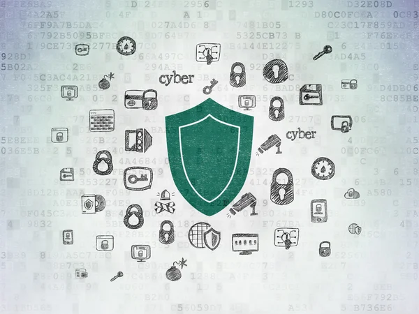 Security concept: Shield on Digital Paper background — Stock Photo, Image