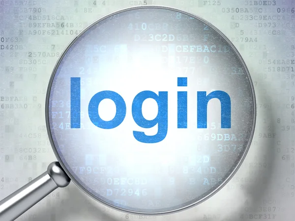 Security concept: Login with optical glass — Stok fotoğraf