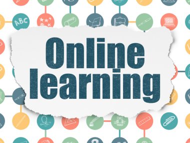 Studying concept: Online Learning on Torn Paper background
