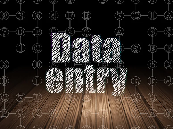 Conceito de dados: Entrada de dados no quarto escuro grunge — Fotografia de Stock