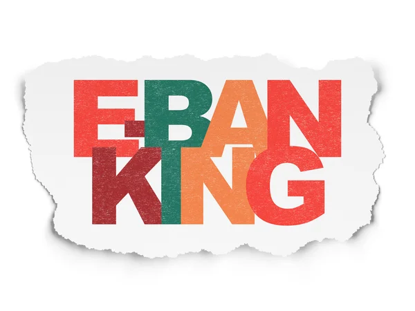 Banking concept: E-Banking on Torn Paper background — Stock Photo, Image