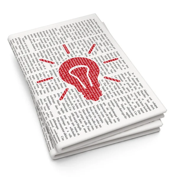 Business concept: Light Bulb on Newspaper background — ストック写真