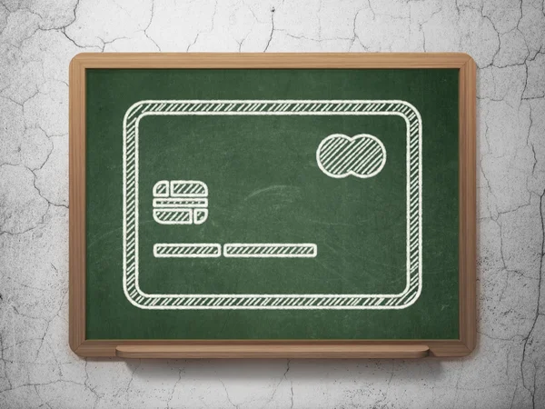 Business concept: Credit Card on chalkboard background — Zdjęcie stockowe