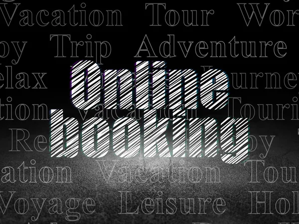 Concetto turistico: Prenotazione Online in camera oscura grunge — Foto Stock