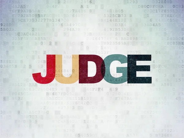 Law concept: Judge on Digital Paper background — Stok fotoğraf