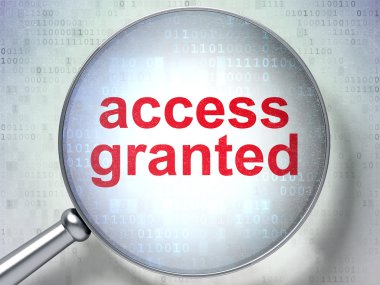 Privacy concept: Access Granted with optical glass