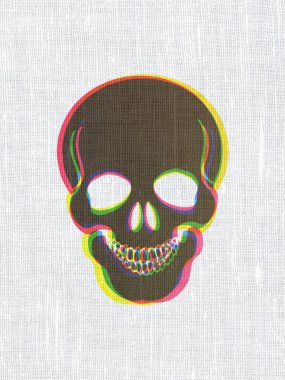 Medicine concept: Scull on fabric texture background
