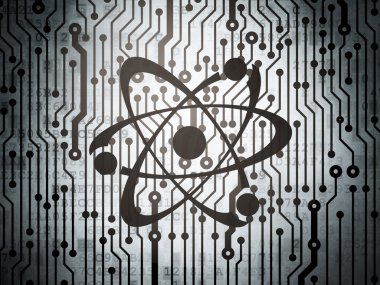 Science concept: circuit board with Molecule