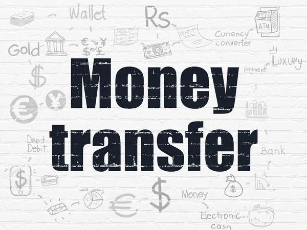 Geld concept: Money Transfer op muur achtergrond — Stockfoto