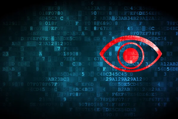 Conceito de privacidade: Olho sobre fundo digital — Fotografia de Stock