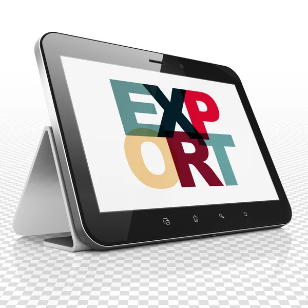 Business concept: Tablet Computer con esportazione in mostra — Foto Stock