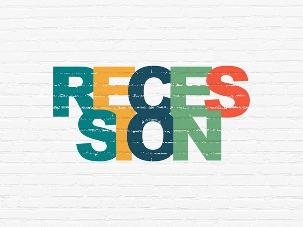 Financiën concept: recessie op muur achtergrond — Stockfoto