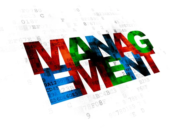 Affärsidé: Management på digital bakgrund — Stockfoto